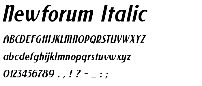 NewForum Italic font